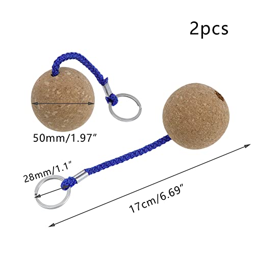  35mm Floating Cork Ball Keyring Float Keychain for