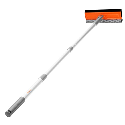 eazer 89'' Squeegee Window Cleaner 2 in 1 Rotatable Window Cleaning Tool  Kit with Extension Pole, Window Washing Equipment with Bendable Head for