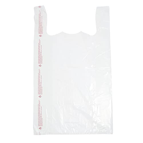 SSWBasics Large White Plastic T-Shirt Bags - Case of 500