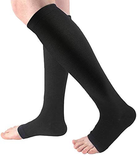 Athbavib Thigh High 20-32 mmHg Compression Stocking Toeless Compression  Socks for women & men circulation with Silicone Dot Band