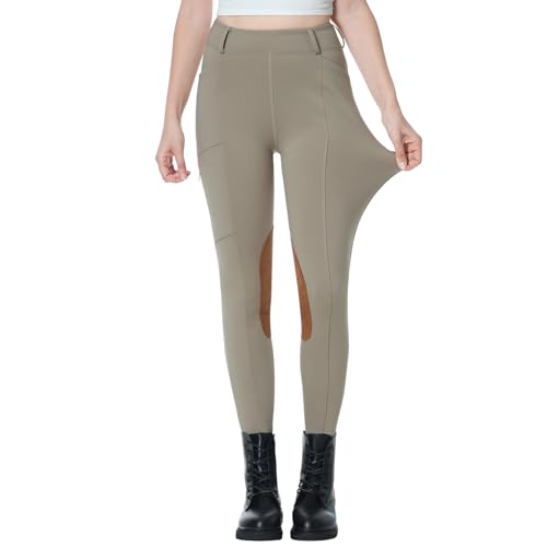 beroy Horse Riding -Pants Women Equestrian-Breeches - Ladies Training  Horseback Riding Tights Full Seat Silicone Pockets