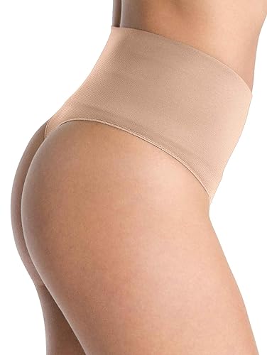 Spanx Shapewear for Women Everyday Shaping Tummy Control Panties Thong,  Soft Nude, Medium