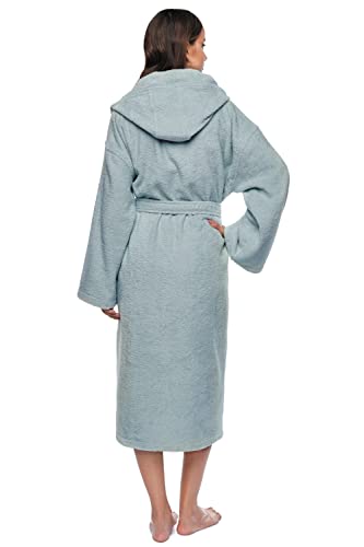 Hellomamma Long Hooded Robe for Women Luxurious Flannel Fleece Full Length  Bathrobe Winter Warm Pajamas Shower Nightgown