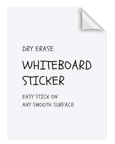 AcrossSea White Dry Erase Sheets - 10 Sheets of A4 - Adhesive Whiteboard  Wallpaper Decal - White Board Contact Paper for Refrigerator, Desk, Office  