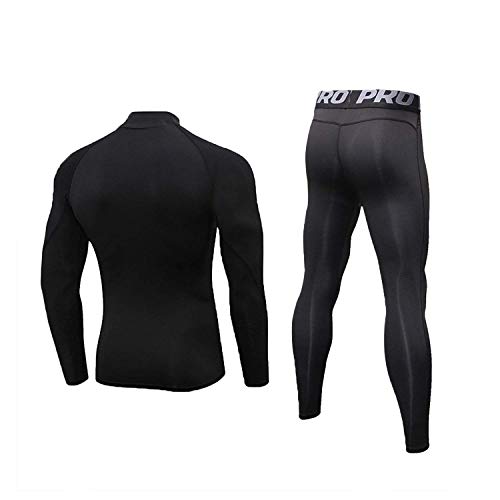 LANBAOSI Men's Winter Thermal Fleece Underwear Sportswear Compression Tight  Baselayer Cycling Running Workout Training Shirts