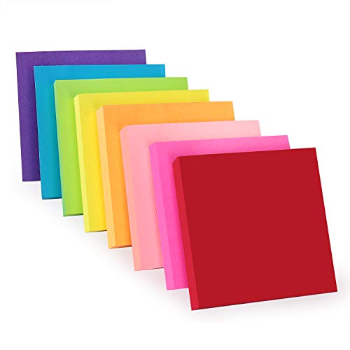 Vanpad Sticky Notes 3x3 Inches,Bright Colors Self-Stick Pads, Easy to Post for Home, Office, Notebook, 8 Pads/Pack