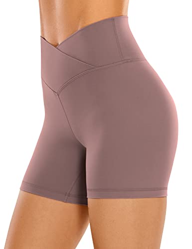 CRZ YOGA Womens Butterluxe Crossover Biker Shorts 5 Inches