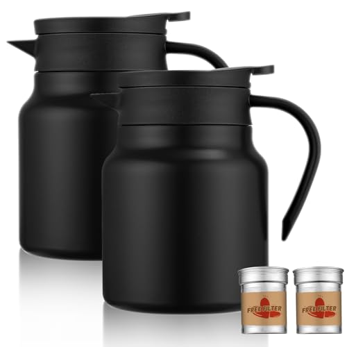 Vermida 68 Oz Thermal Coffee Carafe,2 Liter Stainless Steel Thermos  Carafe,Double Wall Insulated Coffee Server,Fully Sealed Coffee Ther
