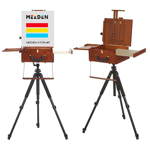 MEEDEN Wood Tabletop Easel, Table Easel with Metal Lined Drawer, Sketchbox  Easel for Artist Studio Painting, Drawing, Holds Canvas up to 34 High