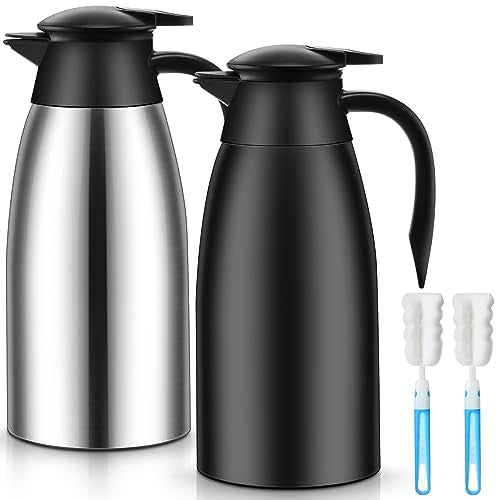 Vermida 68 Oz Thermal Coffee Carafe,2 Liter Stainless Steel Thermos  Carafe,Double Wall Insulated Coffee Server,Fully Sealed Coffee Ther