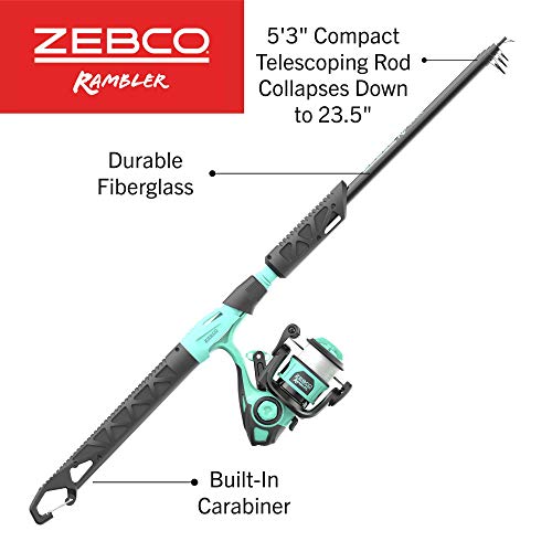 Zebco Kids Rambler Telescopic Spinning Reel and Fishing Rod