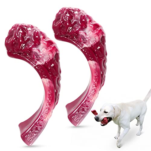 Zimtty Dog Toys, 3 Pack Indestructible Dog Chew Toys for Aggressive  Chewers, Durable Tough Nylon Real Bacon Flavor Teething Chew Toys for Large  Medium