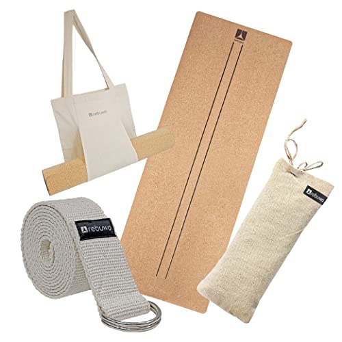 Yoga & Meditation Set Cork Yoga Mat - Beige Yoga Belt - Lavander Eye  Pillow, Yoga Mat Set