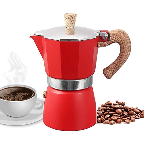 GROSCHE Milano Stovetop Espresso Maker Moka Pot 9 Cup, 15.2 oz, Red - Cuban Coffee  Maker Stove top coffee maker Moka Italian espresso greca coffee maker brewer  percolator 