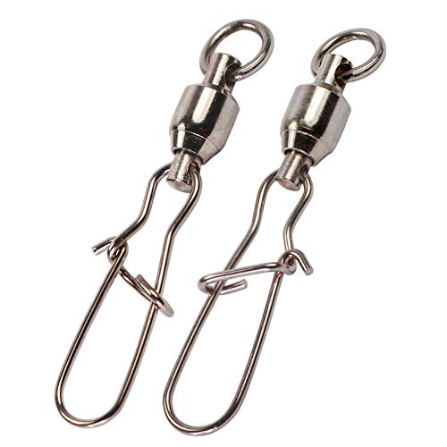 Fishing Stainless Steel Swivels with Snaps Ball Bearing Swivels 30
