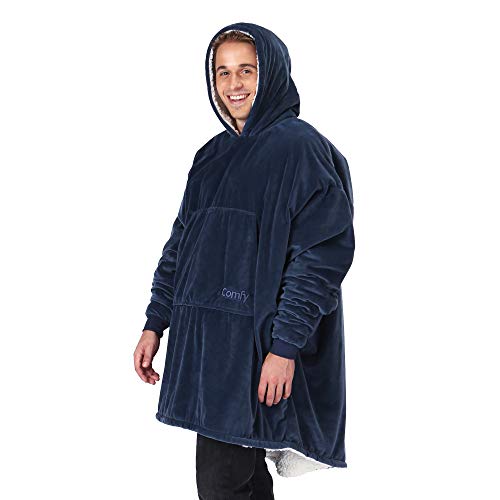 THE COMFY Original Oversized Microfiber & Sherpa Wearable Blanket, Seen On  Shark Tank, One Size Fits All, Unisex, Teal 