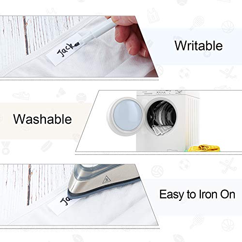 Clothing Labels Self-Stick No-Iron Write-On, Writable Fabric Labels, Washer  & Dryer Safe, Great for Children & Adults, School, Camp, Nursing Home,  Toys, Organizing, All Purpose(With Marker Pen)
