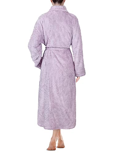 PAVILIA Premium Womens Plush Soft Robe Fluffy, Warm, Fleece Sherpa Shaggy  Bathrobe, Lavender, Small-Medium