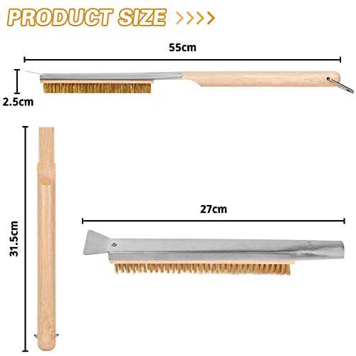 EVEDMOT Pizza Oven Brush with Scraper, 35 Inch Long Handle Cleaning Wire  Brush for Pizza Oven (35 Inches)