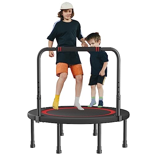 Kanchimi 40 Folding Mini Fitness Indoor Exercise Workout Rebounder  Trampoline with Handle, Max Load 330lbs