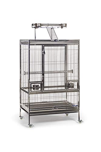 Prevue Pet Products Wrought Iron Flight Cage with Stand F040 Black Bird  Cage, 31-Inch by 20-1/2-Inch by 53-Inch