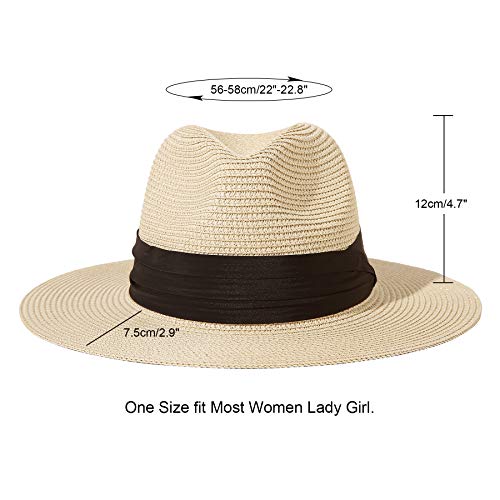 Lanzom Women Lady Wide Brim Cap Visor Hats Sun Protection Summer Sun Hats  (Beige)