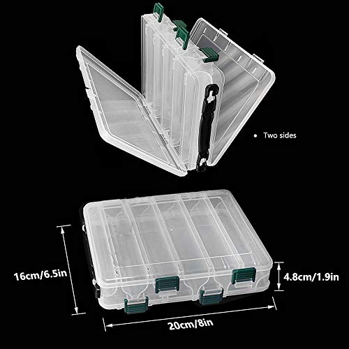 Rayong Premium Fishing Tackle Double Sided Plastic Fishing Lure Box  Organiser Large, Fishing Tackle Accessory Storage Box, Lure Boxes for  Fishing, 20 x 16 x 4.8 cm
