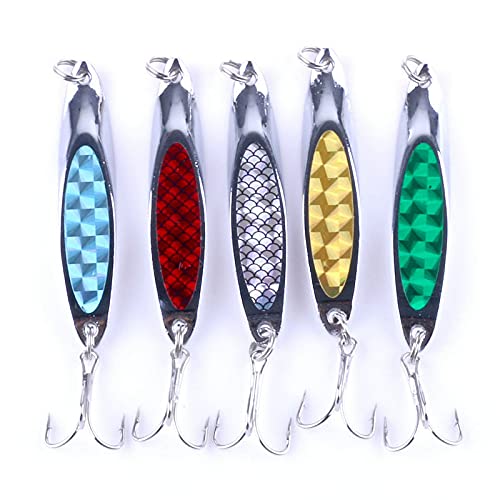 Gmyle 10pcs Fishing Lure Spinnerbait, Bass Trout Salmon Hard Metal Spinner Baits Kit with Tackle Boxes