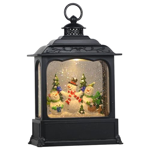 Wondise Christmas Musical Snow Globe Lantern with 6 Hour Timer