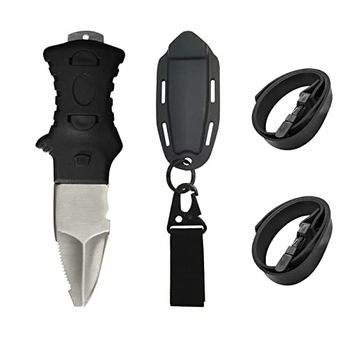 SKYSHARK Scuba Dive Knife, Stainless Steel Knife Diving Knife with Sheath  and 2 Leg Strap for Scuba Diving, Spearfishing, Blunt Tip 7 Inch Short  Blade Knife for Diving, Camping, Outdoor
