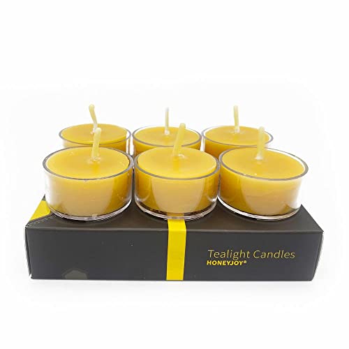  25PCS Pure Beeswax Tealight Candles, Natural Scent, Clear Cup :  Home & Kitchen