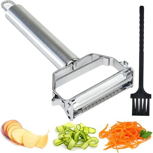 LHS Magic Trio Peelers Set of 3, Julienne Vegetable Peeler Stainless Steel Shredder