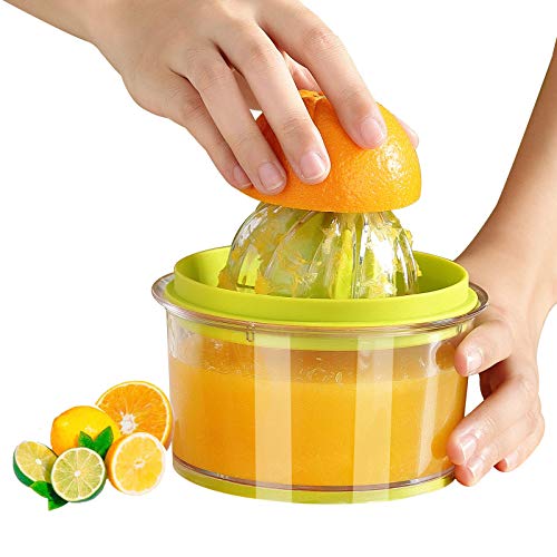 Drizom Citrus Lemon Orange Juicer Manual Hand Squeezer with Built-in  Measuring Cup and Grater, 12OZ, Green