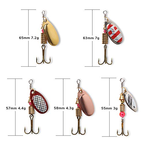 10pcs Fishing Lures Bass Spoon Trout Salmon Metal Spinner Baits+