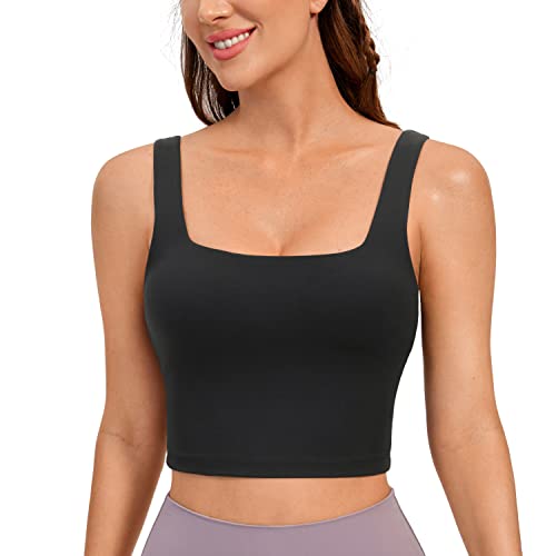 CRZ YOGA Butterluxe Workout Tank Tops for Women Built in Shelf Bras Padded  - Racerback Athletic Spandex Yoga Camisole