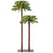 Costway Pre-Lit Artificial Palm Christmas Tree, Christmas Decoration Tree with PVC Needles and LED Lights, Festival Celebration Tree for Summer Holiday, Ideal for Home, School, Office & Carnival