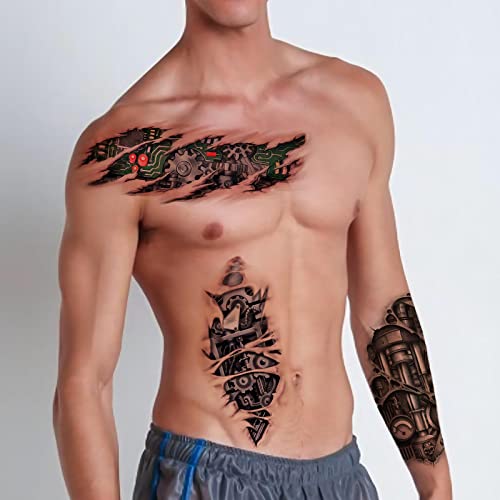 ROARHOWL sexy temporary tattoos for women,sexy tattoo kit, beautiful and  exquisite,3D realistic flowers, butterflies, abdomen, chest, waist and back