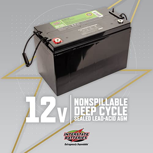 Interstate Batteries 12V 110 AH SLA/AGM Deep Cycle Battery for Solar, Wind,  and RV Applications - Insert Terminals (DCM0100)