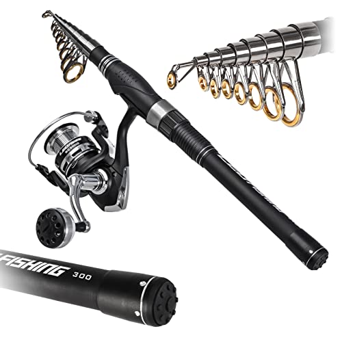 LEOFISHING Portable Light Weight Fishing Rod and Reel Combos Telescopic  Spinning Fishing Pole Set with Full Kits and Carrier Case for Travel Salt  and Fresh Water Beginner and Youth (240cm/7.87ft)