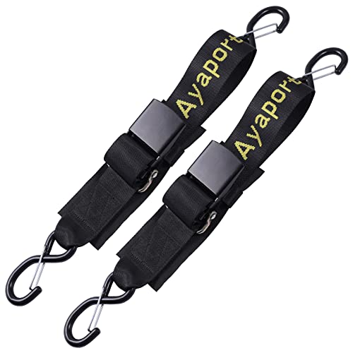 Boat Ratchet Strap to Trailer (Pack of 2) Boat Transom Tie Down Straps Made  in New Zealand with Superior Strength of 2,400lbs UV Treated - 1 x 2.5’