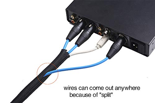 Tanstic 9.8Ft - 1/2 Inch Braided Cable Sleeve, Cord Protector Wire Loom  Tubing Cable Sleeve Split Sleeving, Expandable Braided Sleeving for  Computer