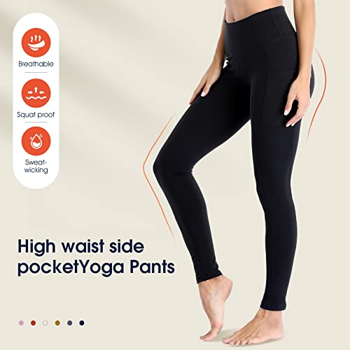 Occffy Leggings for Womens High Waist Sport Running Leggings with Pockets  Tummy Control Stretchy Workout Yoga Pants DS166 Black