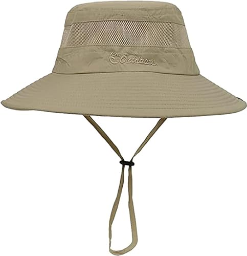 Muryobao Men Boonie Hat UPF 50+ Summer Sun Hat UV Protection Wide Brim Waterproof Bucket Hat for Safari Garden Beach Fishing Cap Gray, Men's, Size