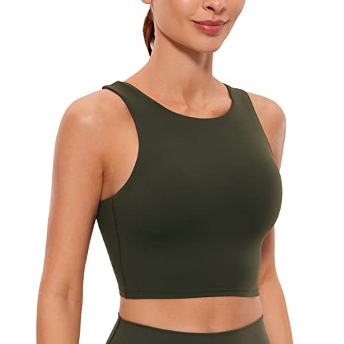 CRZ YOGA Butterluxe Workout Tank Tops for Women Built in Shelf Bras Padded  Racerback Athletic Yoga Camisole 