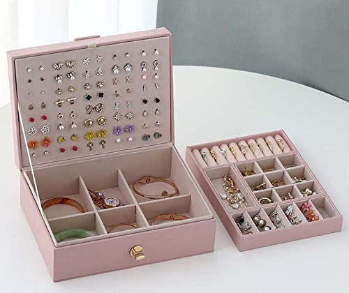 ProttyLife Jewelry Organizer Box 2 Layer Women Jewelry Box