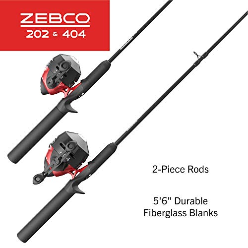 Zebco Slingshot Spincast Reel and Fishing Rod Combo, 5-Foot 6-Inch 2-Piece Fishing  Pole, Size 30 Reel, Right-Hand Retrieve, Pre-Spooled with 10-Pound Zebco  Line