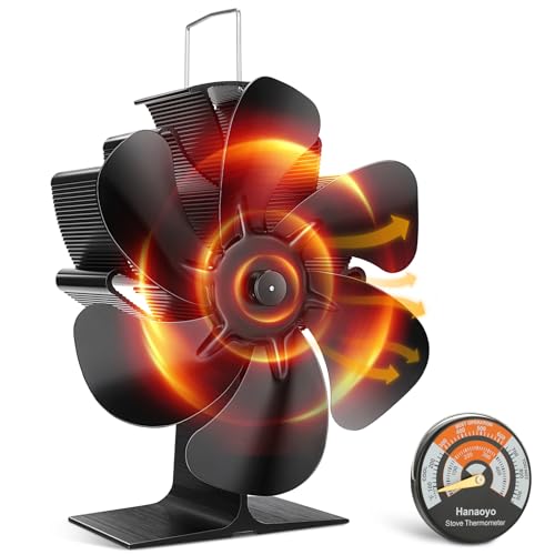 TCFUNDY Wood Stove Fan, 6 Blades Heat Powered Fireplace Fan for Wood  Burning Stove, Eco Stove Fans Warm Air Circulation for Home Wood/Log Burner/ Fireplace 
