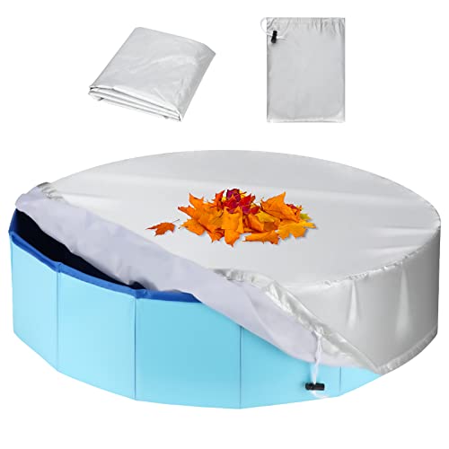  Rypet Pet Pool Cover Foldable Round Dog Swimming Pool Cover  Kiddie Pool Cover,Leak Proof Washable Kiddie Pet Small Paddling Bath  Accessories for Dog Kiddie Pool Bathing Tub（Silver） : Patio, Lawn