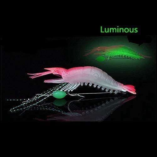 Hilitchi 15 Pcs Soft Shrimp Lures Fishing Bait Luminous Artificial Lures  for Freshwater Trout Bass Salmon and More