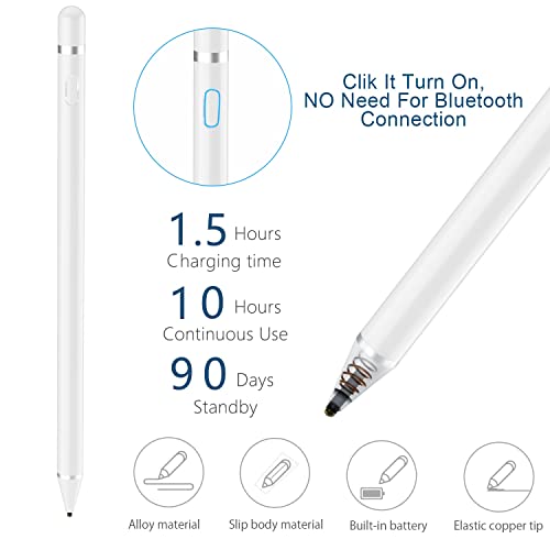 DOGAIN Active Digital Stylus Pen for Android,iOS, iPad/iPad 2/New iPad  3/iPad4/iPad Pro/iPad Mini/iPad Mini 2/3 /4 and Most Tablet,1.5mm Fine  Point